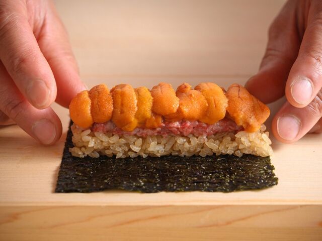 Beef Sushi Kintan cuisine