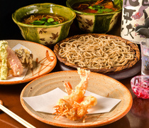 Handmade Soba Makino_Shrimp Tempura and Soba - The shrimp tempura is crisp and crunchy and goes incredibly well with the handmade soba! 