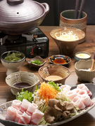 Location Dining Nagi_Benibuta Agu Pork Shabu-Shabu (sliced meat parboiled with vegetables) Course