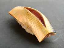 Sushi Kimura_[Nishin (Herring) Nigiri] with approximately 10 days of fermentation, finished with vinegar