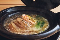 Ginza Inaba_Small Hot Pot with Dried Shark Fin, Hairy Crab, Clam, and Cow Parsley - from Chef's "Omakase" dinner course