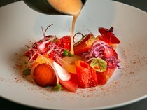 Restaurant DA CIRO_Shinshu Salmon, Tomato, Acquasale - A modern arrangement of the local cuisine of Puglia, Italy