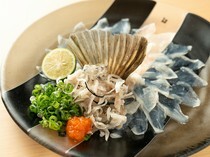 Kokubuncho Kurotaka_Tessa (fugu sashimi) - It has a remarkable taste. Be wowed by the deliciousness of wild tiger puffer fish from Miyagi offshore.