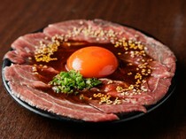 Yakiniku Horumon Daigoro_Turami Yukhoe - Limited quantity. Fresh Omi beef cheeks are used.